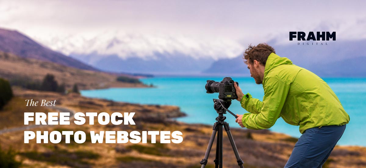Stock Photo of a man taking a picture of a mountain in Colorado
