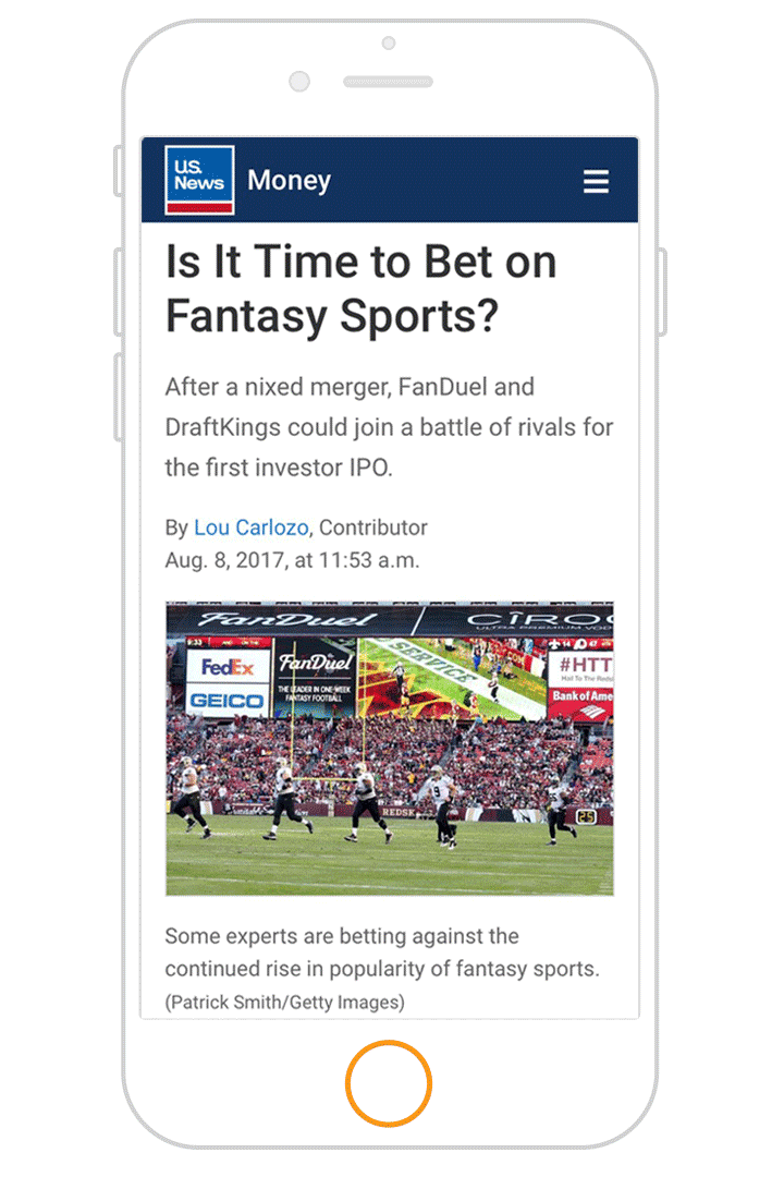 U.S. News Money press release about fantasy football