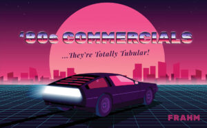80s commercials cover image of a Delorean and vaporware text