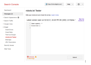 robots.txt tester in google search console