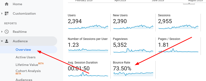 how to find bounce rate on Google Analytics
