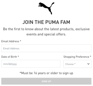 Puma call to action sample