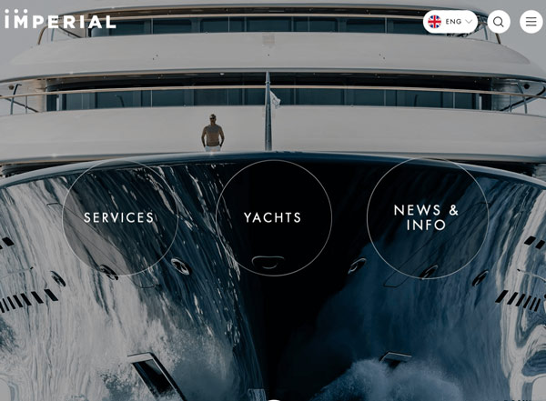 Imperial Yachts Homepage Example