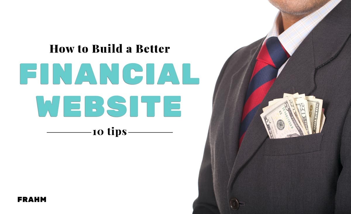 financial website design tips cover image - man in suit with money in breast pocket