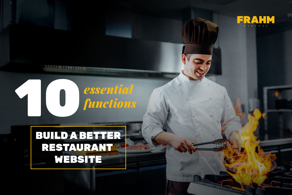 10 functions of a restaurant website: Cover image of a chef cooking in kitchen
