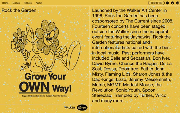 Walker Art Center - Rock the Garden Music Festival Homepage